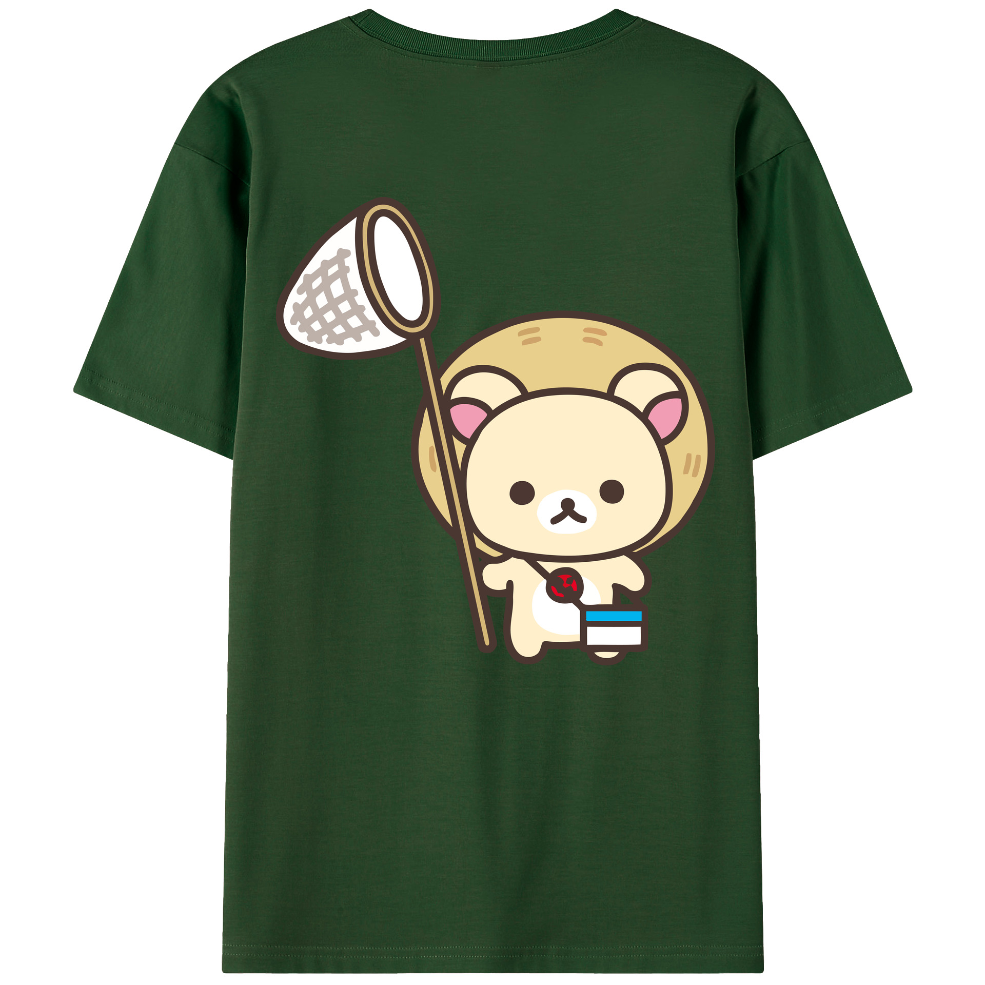 （画像用） リラックマ リラックマ キイロイトリ Rilakkuma Korilakkuma Kiiroitori 綿100％半袖Tシャツ（背面プリント）